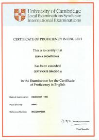 certificate proficiency in english